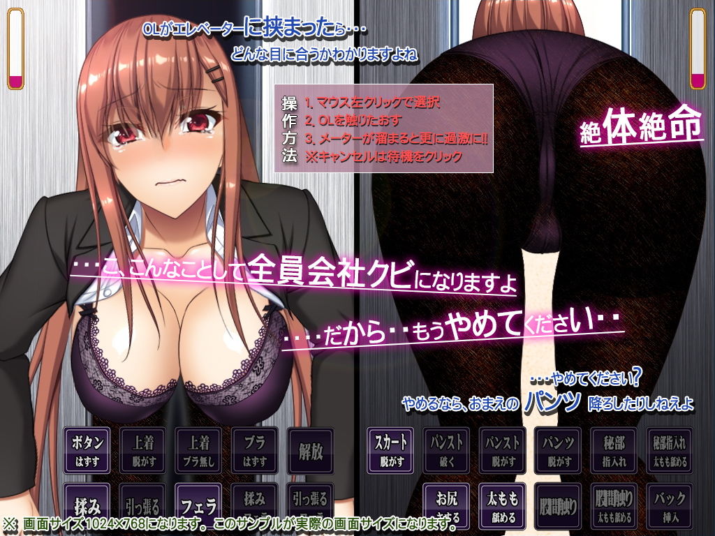 サンプル画像1:パンストの似合う美人OLがエレベーターの扉に挟まったらとんでもないことになりました(清水庵) [d_167377]