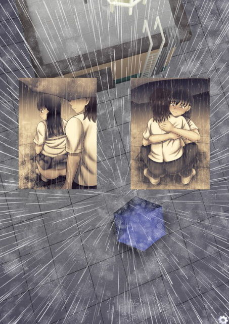 サンプル画像3:屋上で委員長が脱糞してるのを目撃してしまった件(虹色ダーツ) [d_171013]