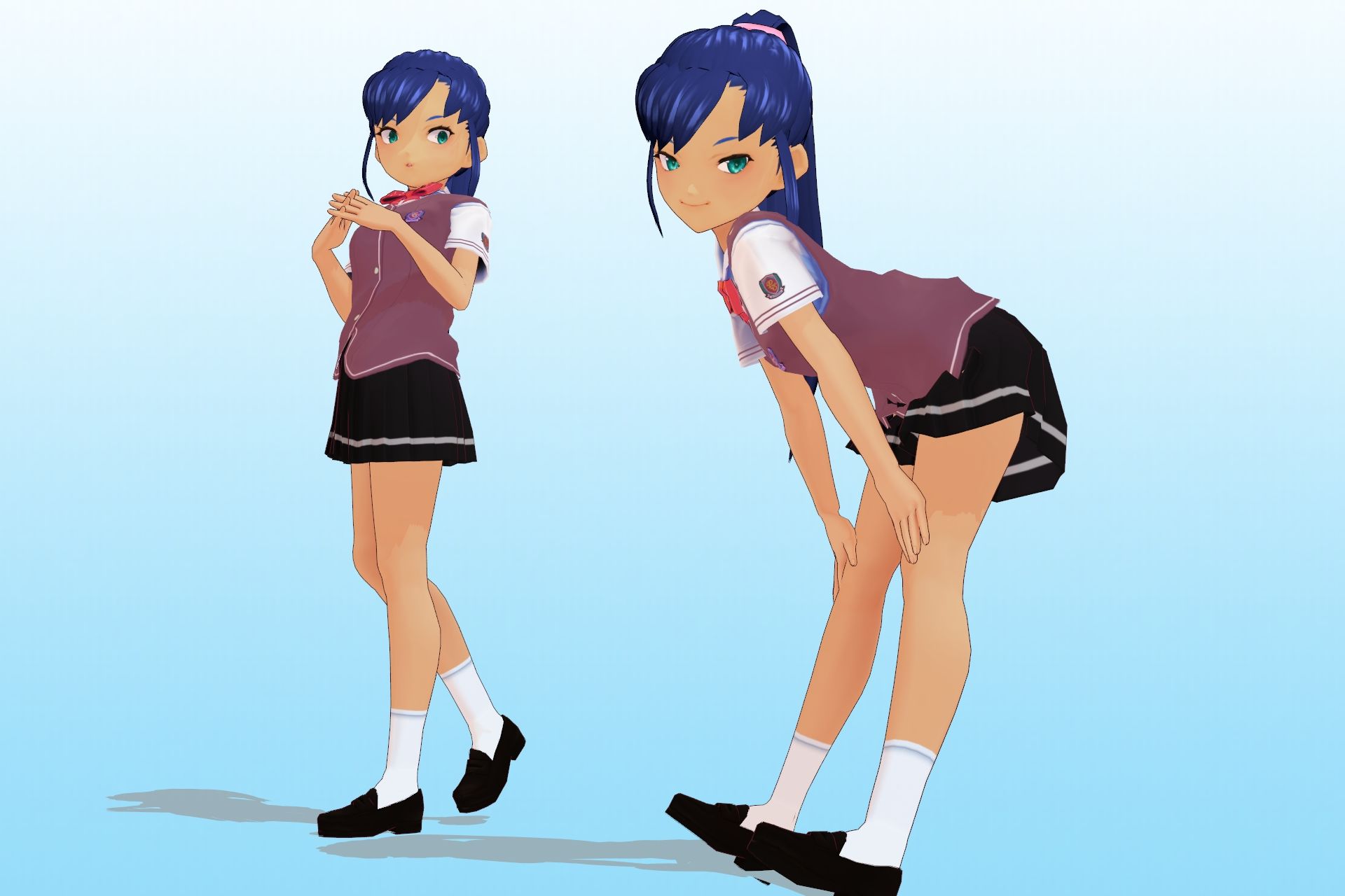 サンプル画像3:2年3組 出席番号25番 水谷 勇気 夏服3Dモデルデータ(私立あかね●●) [d_178424]