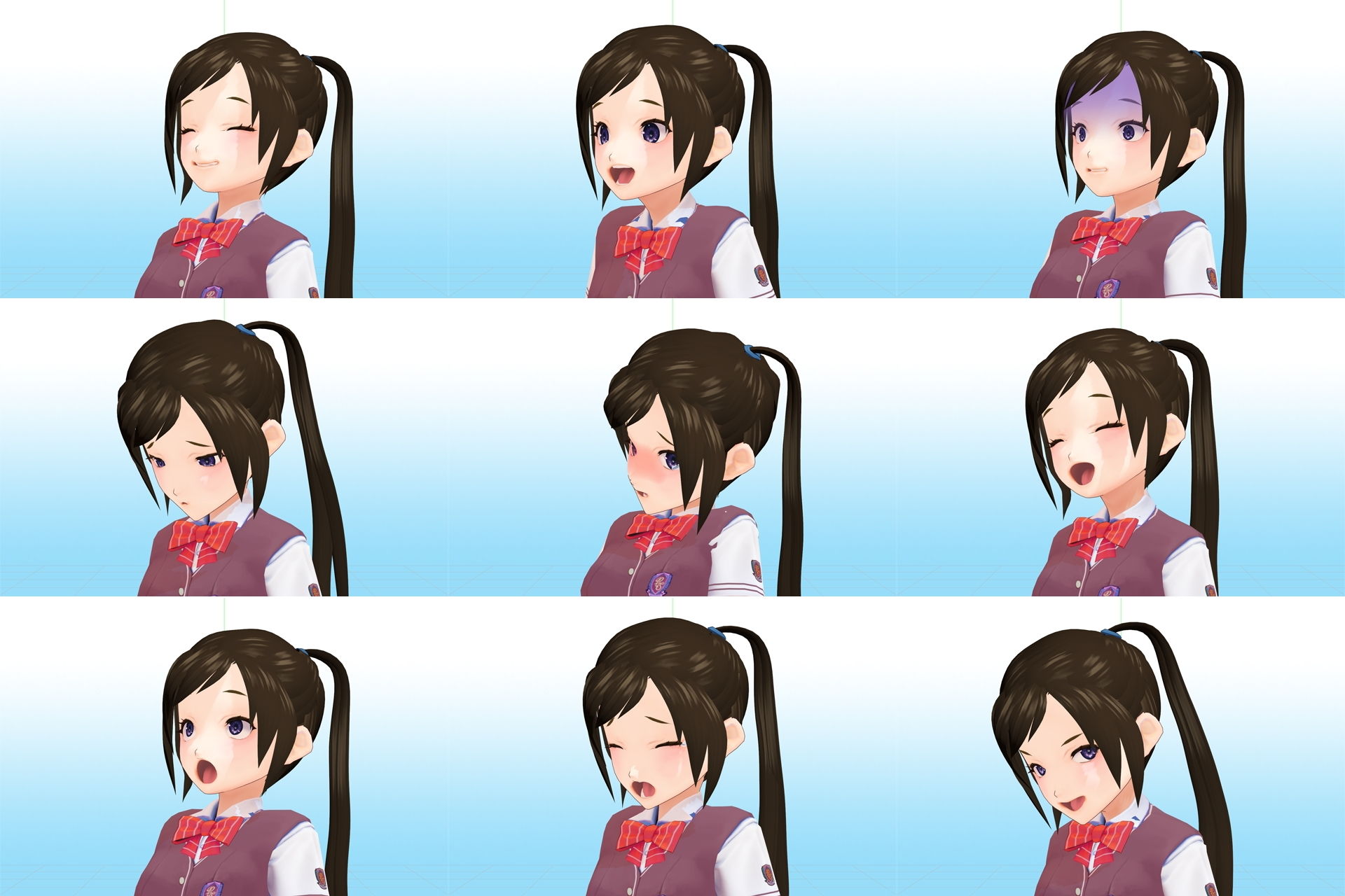 2年3組 出席番号17番 月瀬 凛 夏服3Dモデルデータ