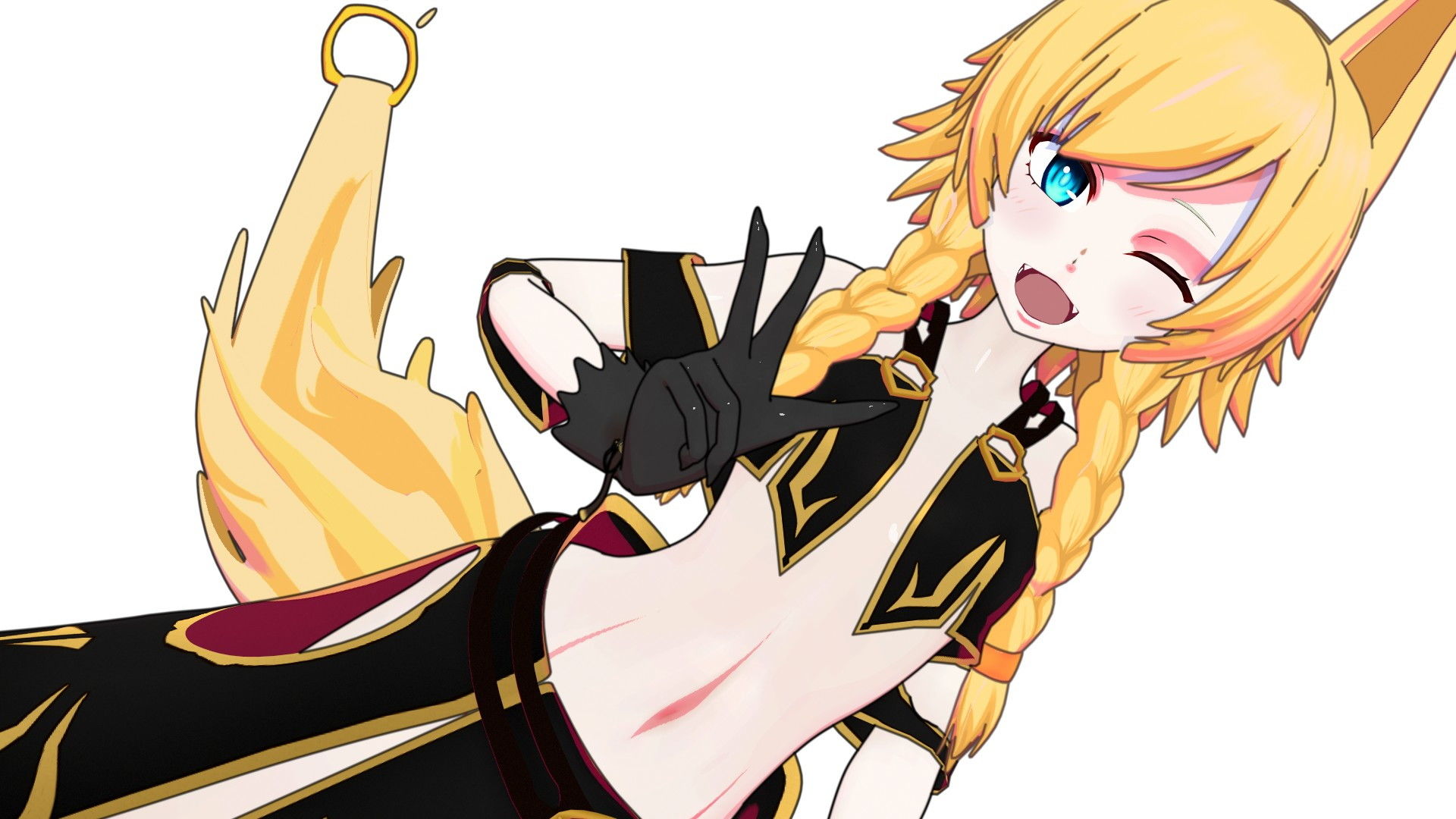 サンプル画像3:山犬ちゃんとの生態実験(キツネマフラー) [d_179473]