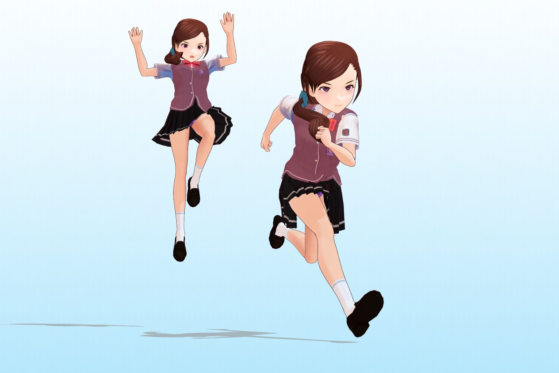 サンプル画像4:2年3組 出席番号15番 白峰恋 夏服3Dモデルデータ(私立あかね高校) [d_187803]