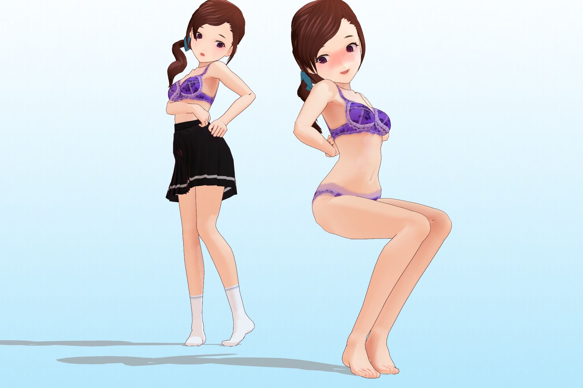 サンプル画像6:2年3組 出席番号15番 白峰恋 夏服3Dモデルデータ(私立あかね高校) [d_187803]