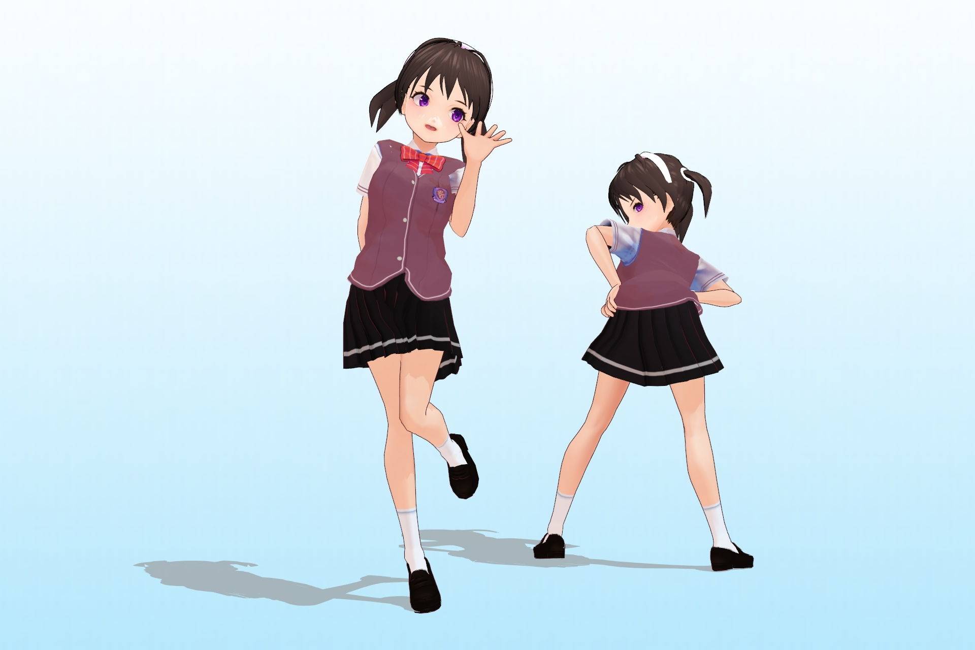 サンプル画像2:2年3組 出席番号16番 竹石 奈々美 夏服3Dモデルデータ(私立あかね高校) [d_187804]