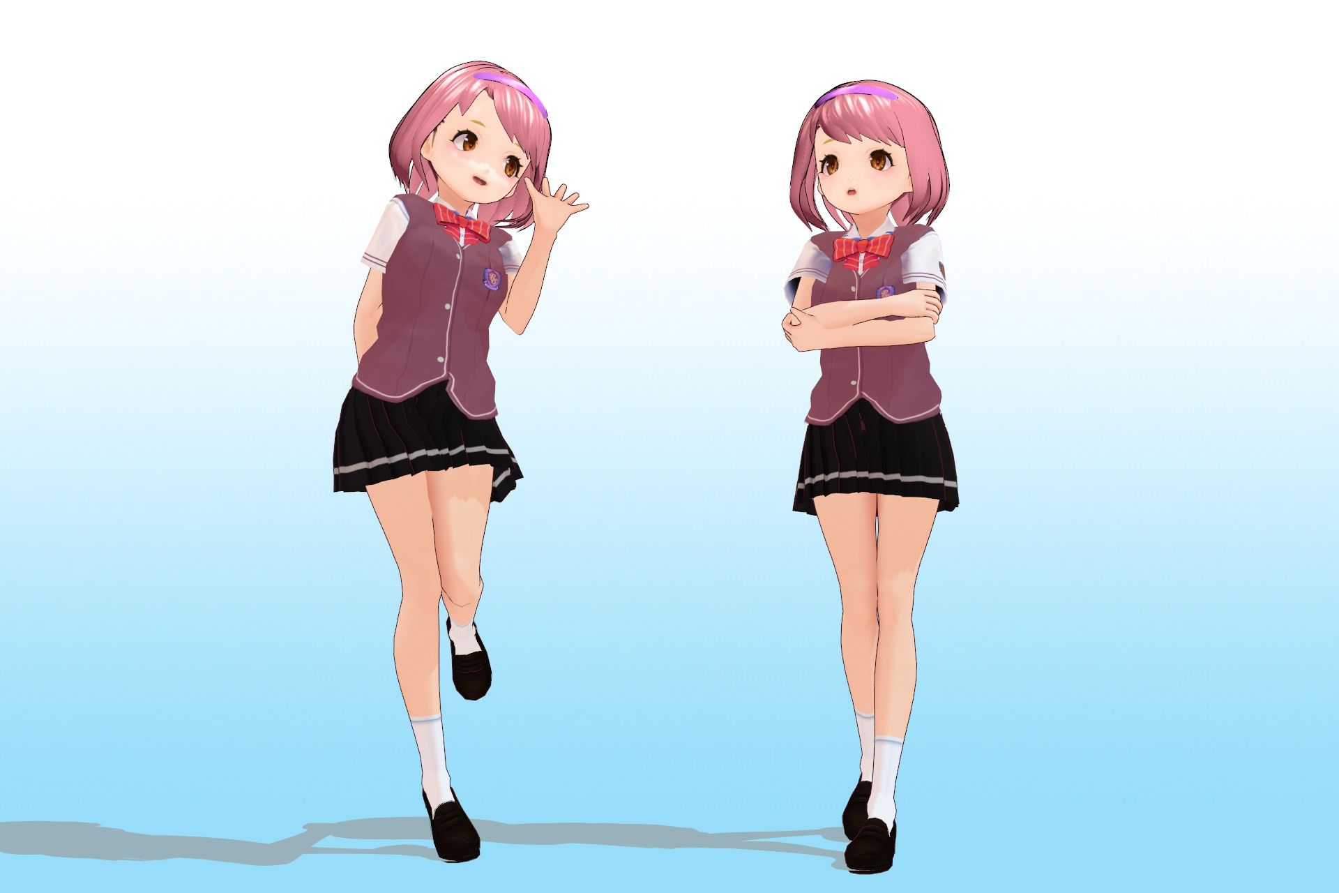 サンプル画像2:2年3組 出席番号29番 山賀 美琴 夏服3Dモデルデータ(私立あかね高校) [d_188467]