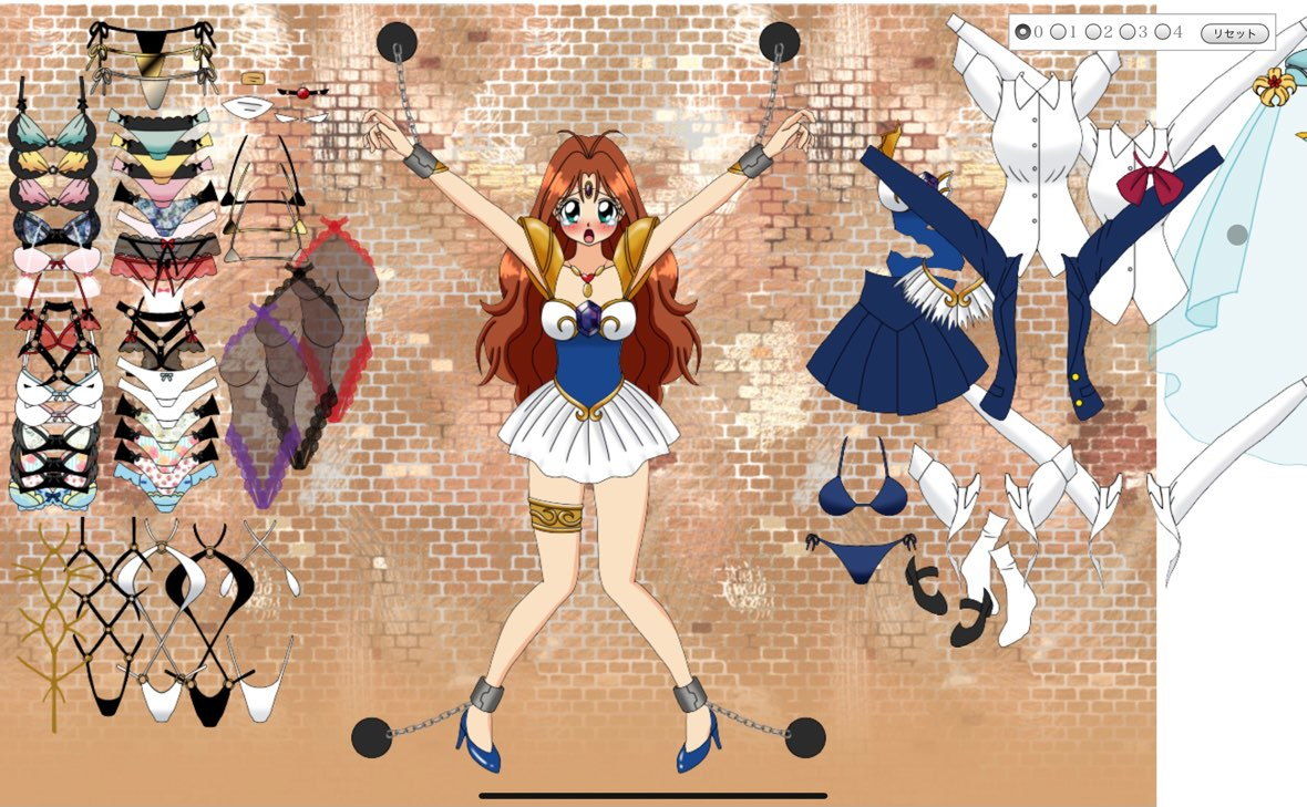 サンプル画像4:囚われの懐かしヒロイン着せ替えデータ集(デジタル着せ替え屋さん) [d_200517]