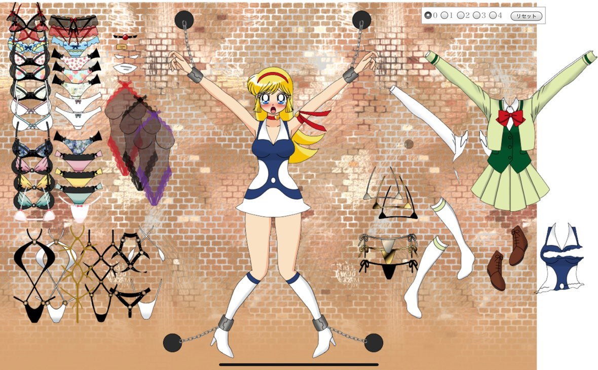 サンプル画像5:囚われの懐かしヒロイン着せ替えデータ集(デジタル着せ替え屋さん) [d_200517]