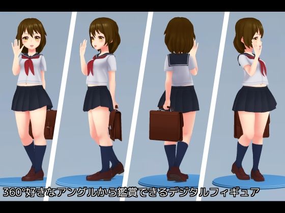 サンプル画像1:あいさつする女の子(PolygonCube) [d_210013]