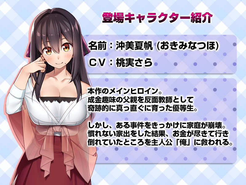 サンプル画像5:シロウト家出娘と俺(レベル1) [d_215868]