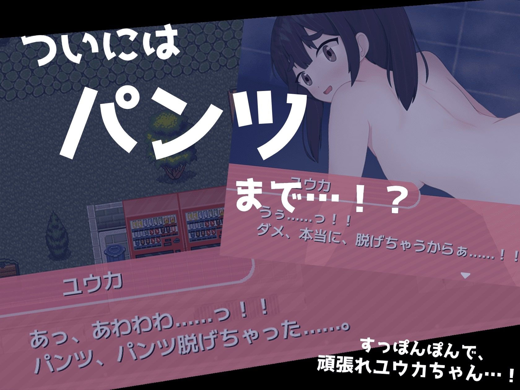 サンプル画像3:ハプニングは突然にっ！ 〜パンツ一丁で閉め出された女の子が夜中の住宅街で四苦八苦するミニRPG〜(ぽけっとイズム) [d_264220]