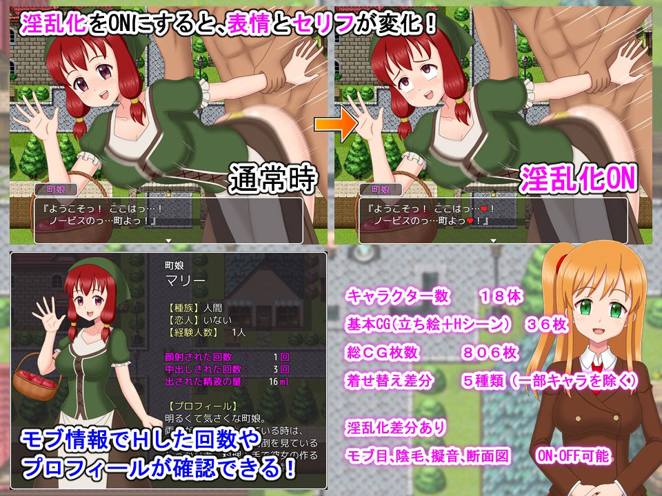 サンプル画像3:ようこそ！NPCの町へ！2(最果ての夕日) [d_266817]