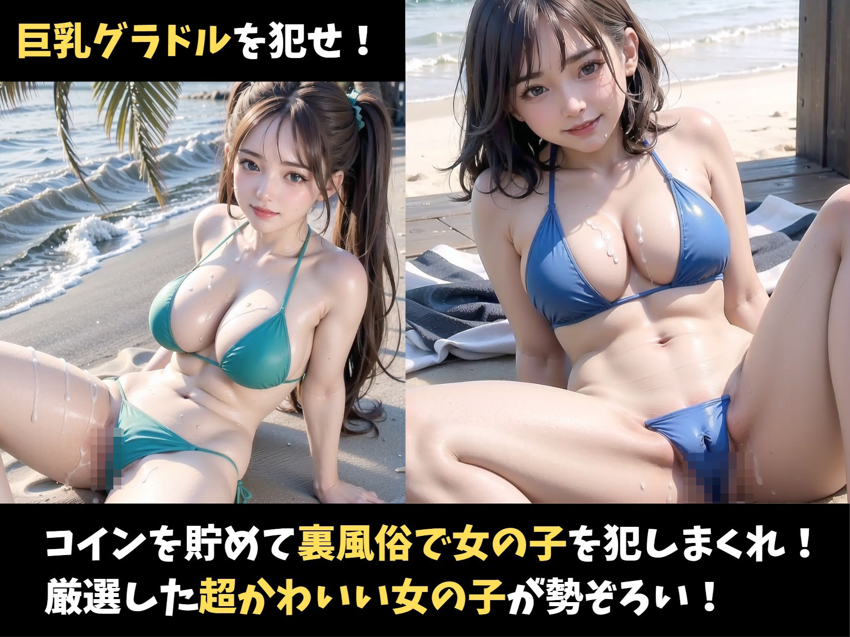 サンプル画像2:裏風俗放浪記（巨乳グラビアアイドル中出し）【賭博録外伝】(3D_Girls_room) [d_279898]