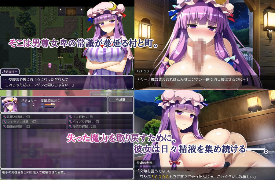 サンプル画像2:魔力を失ったパチュリーが体を売って働くお話(Hypnotic Disorder) [d_279926]