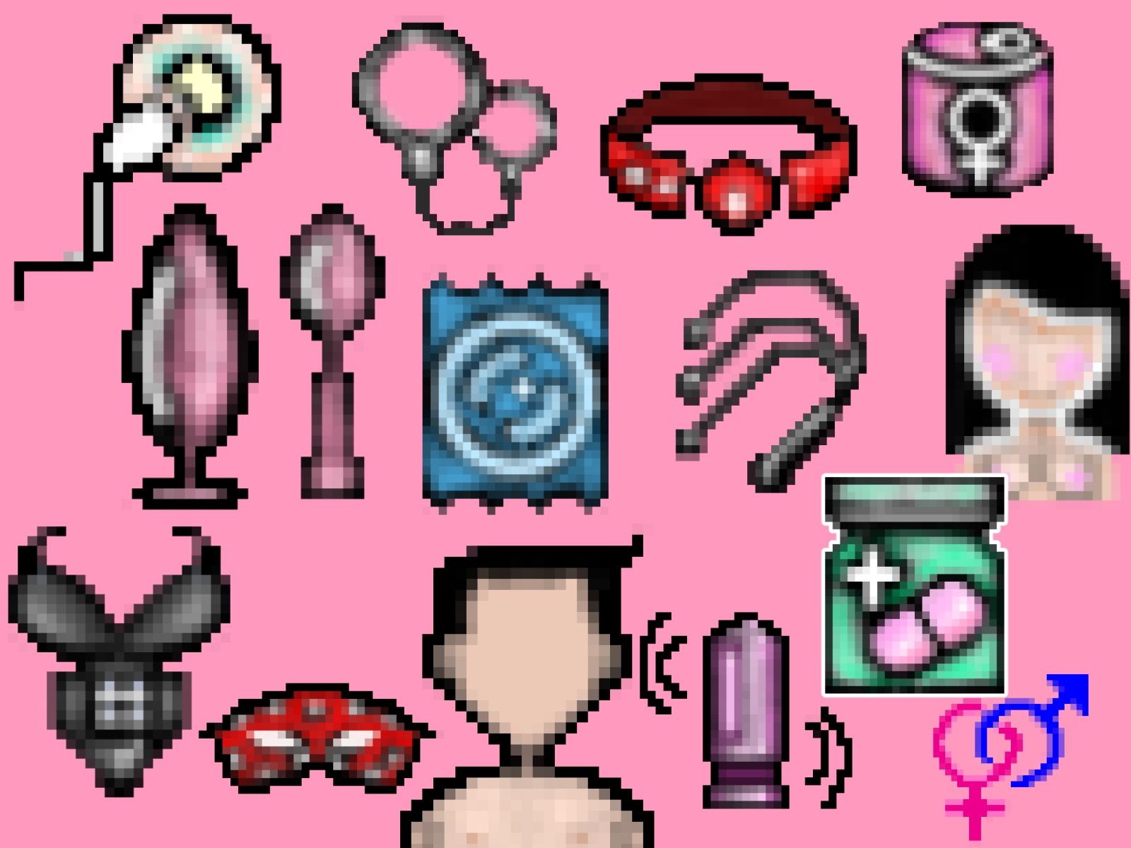 サンプル画像5:2024大人のおもちゃ＆アダルトアイテムパックドット絵(アニメートル) [d_325416]