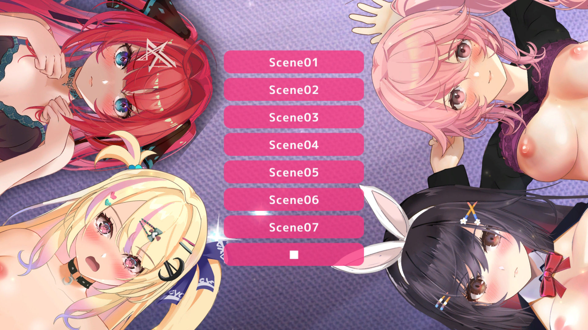 サンプル画像1:【360°動画】夢の8P空間…！？ バニーガール＆全肯定お姉さん＆ツンデレ＆チャラ子(ハーフトーンドット) [d_329628]