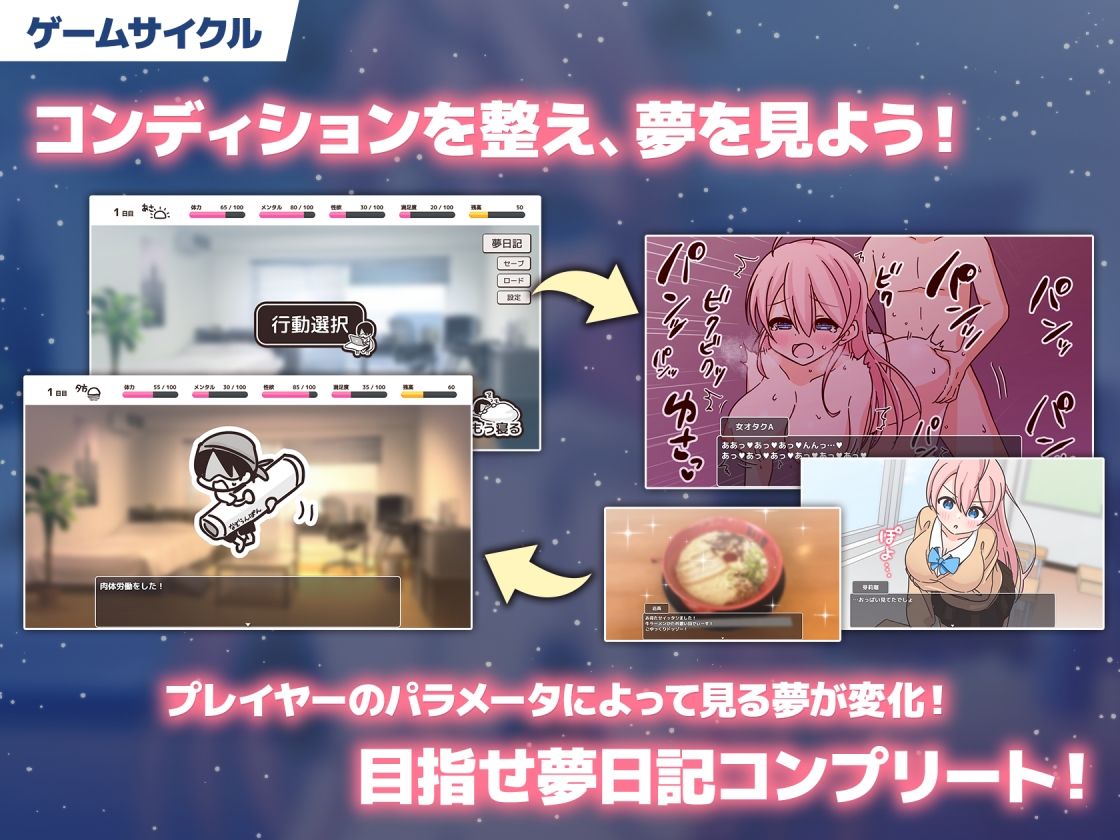 サンプル画像1:えっちな夢コレクション！ 〜爆乳サキュバスと謎のエロい夢〜(るるりらんど) [d_466040]