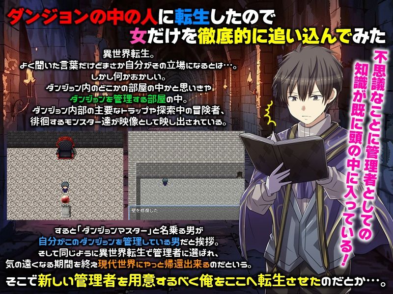 サンプル画像1:ダンジョンの中の人に転生したので女だけを徹底的に追い込んでみた(リボン) [d_524226]