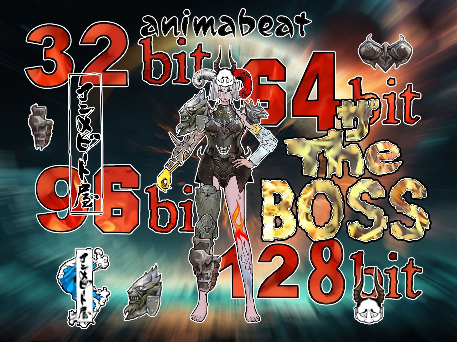 サンプル画像1:『THEBOSS』イラスト＆ドット絵PNG素材集(animabeat) [d_541403]