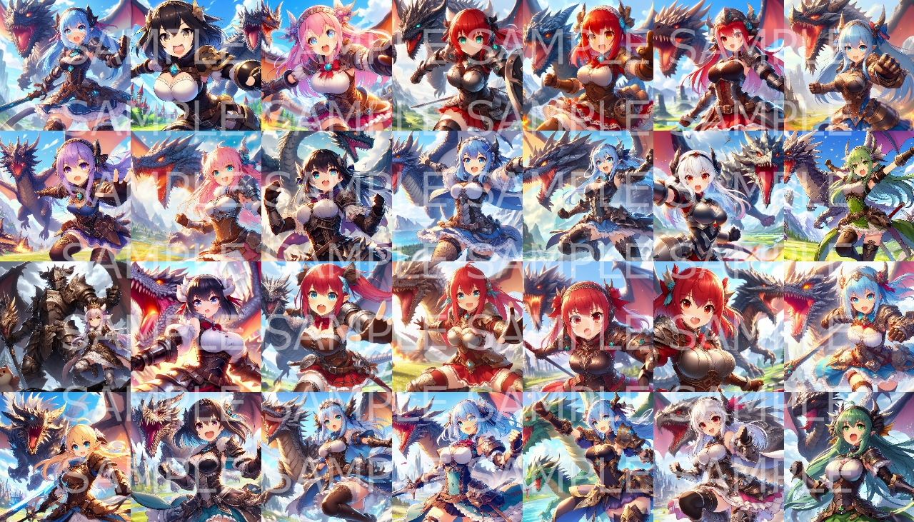 萌え系美少女ファンタジーイラスト素材集「ドラゴン使い」のサンプル画像 6