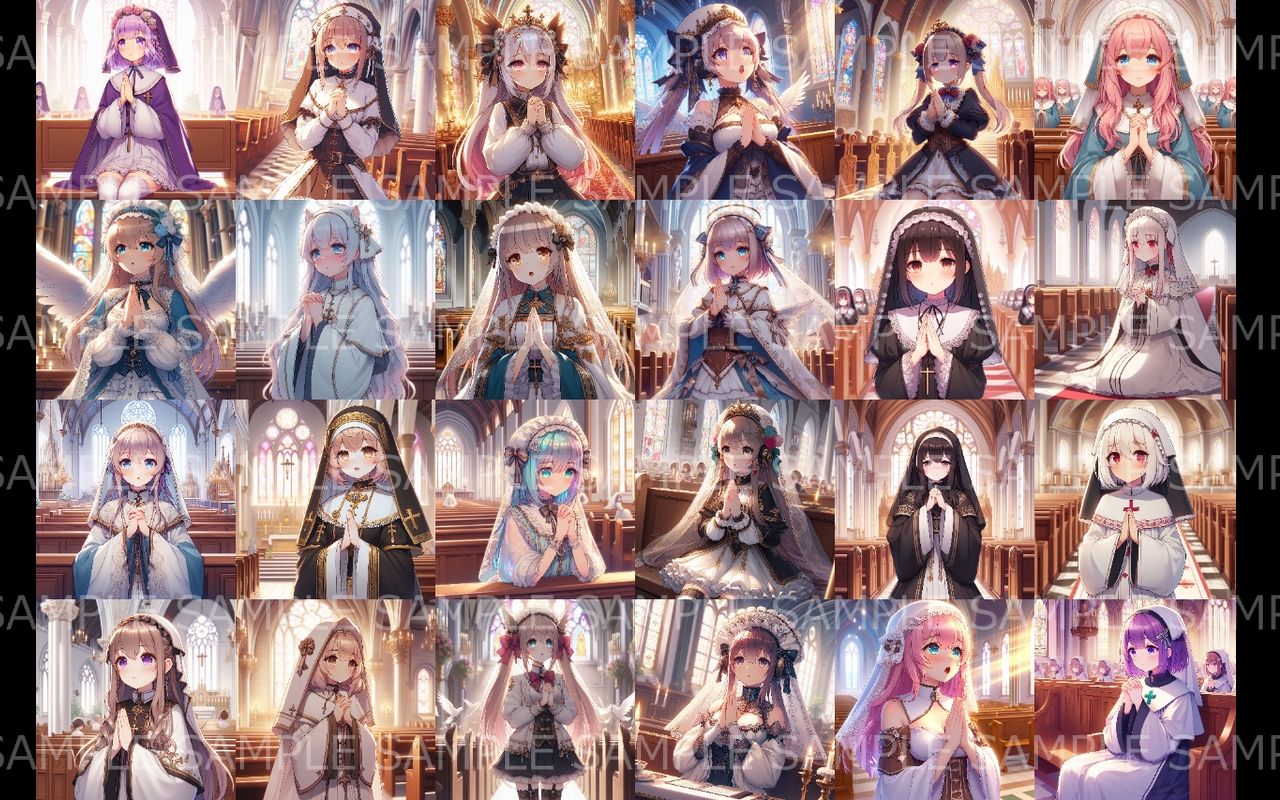 萌え系美少女ファンタジーイラスト素材集「聖職者」のサンプル画像 6