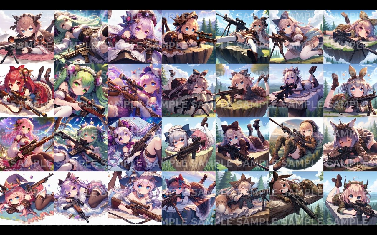 萌え系美少女ファンタジーイラスト素材集「スナイパー」のサンプル画像 6