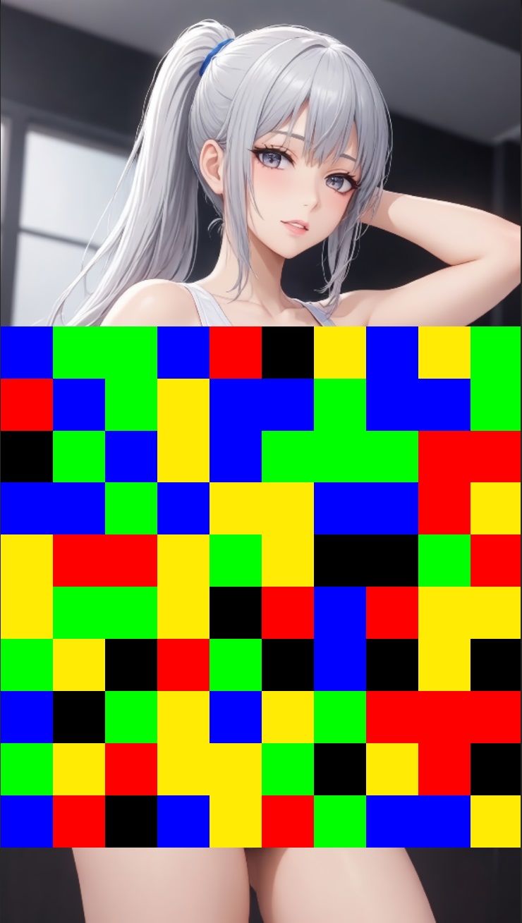 【 シームレス動画・着エロに特化！】もざ消し！ パート2 〜モザイク風ブロックをなぞって消す爽快パズルゲーム〜のサンプル画像 6