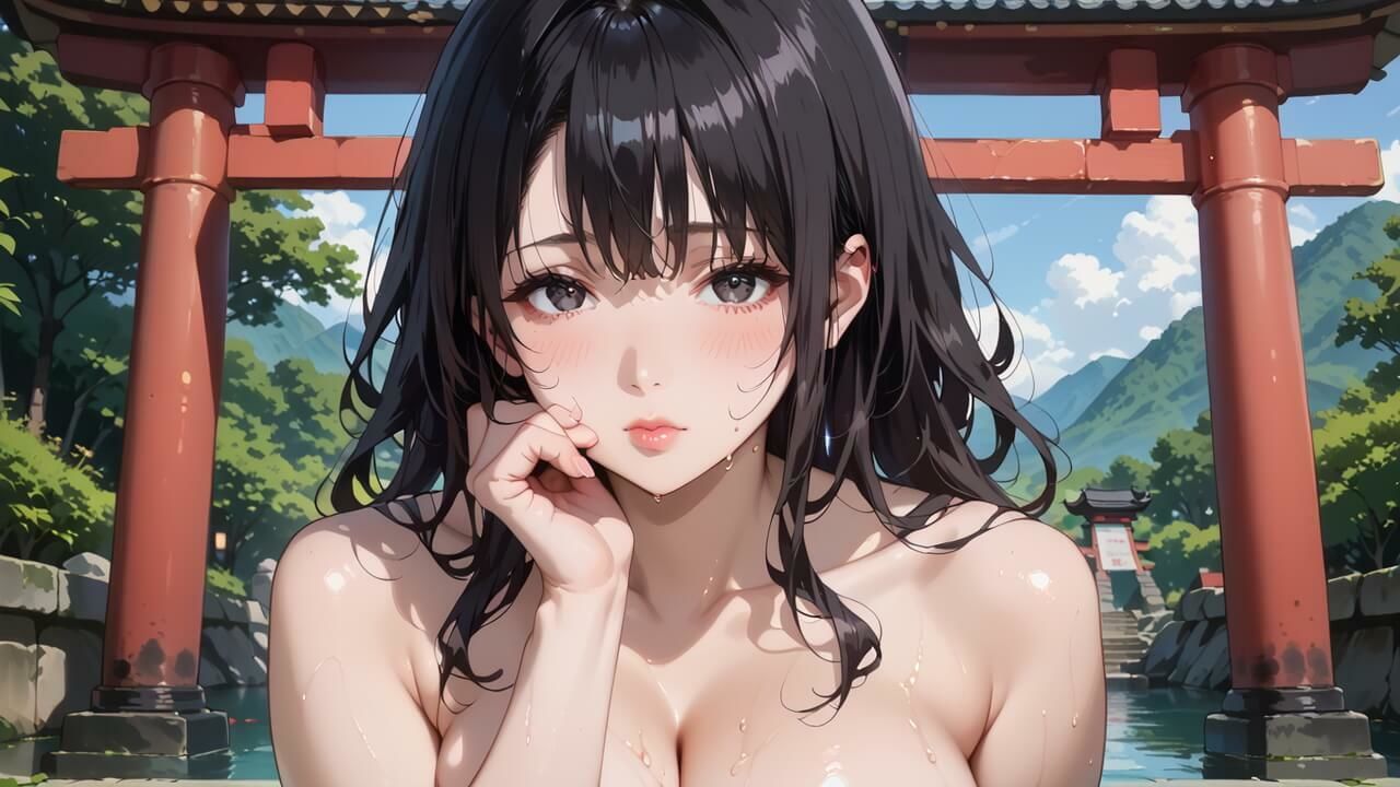黒髪爆乳巫女の濃厚ご祈祷【ボイスあり】〜人妻真奈美さんの中出し参拝〜のサンプル画像 6