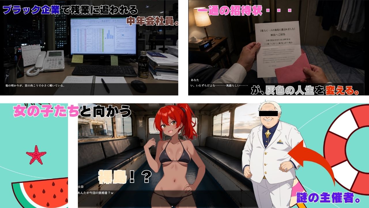 捕まったら即挿入！ 裸島かくれんぼ大会のサンプル画像 1