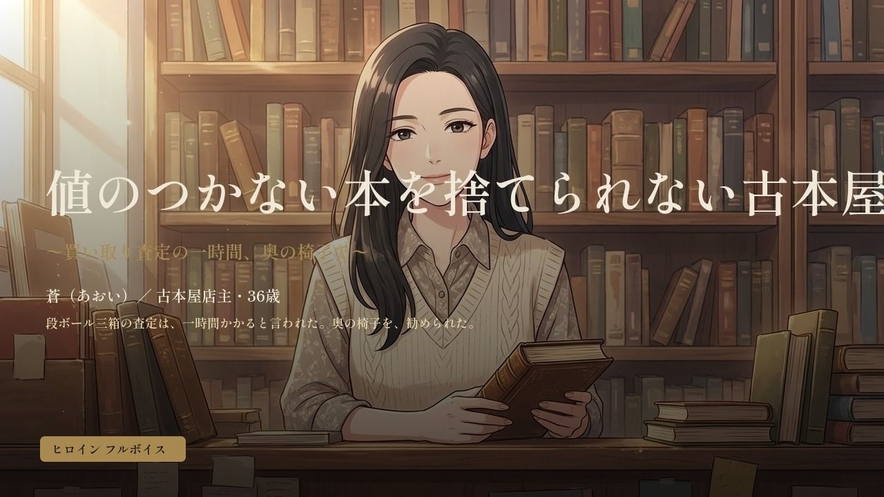値のつかない本を捨てられない古本屋の奥さん〜買い取り査定の一時間、奥の椅子で〜のサンプル画像 1