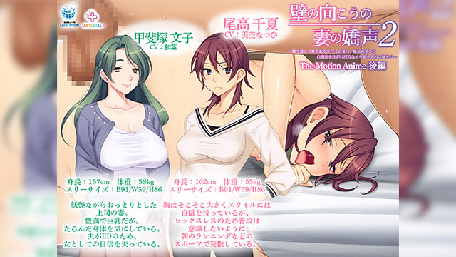 壁の向こうの妻の嬌声2 〜隣で激しく腰を振る汗だくの妻は、絶頂の果てに白濁汁を注がれ淫らなイキ顔を上司に魅せる〜The Motion Anime 後編 画像2