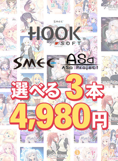 【まとめ買い】HOOKSOFT・SMEE・ASaProject選べるFD3本4，980円 第2弾