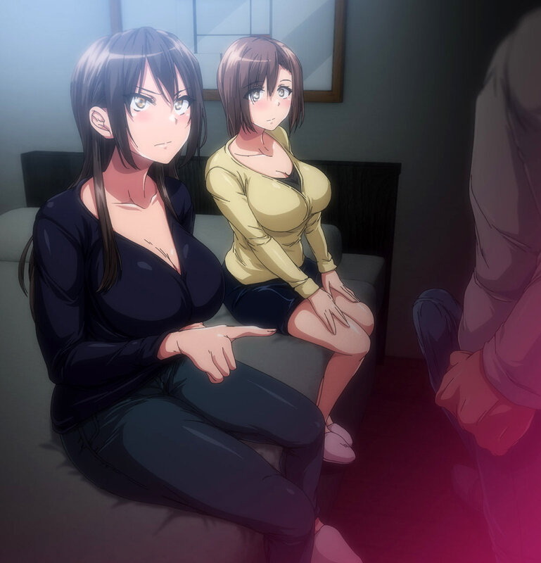 【FANZA限定】OVA巨乳が2人いないと勃起しない夫のために友達を連れてきた妻＃1セル版 オリジナルB2タペストリー付 画像2