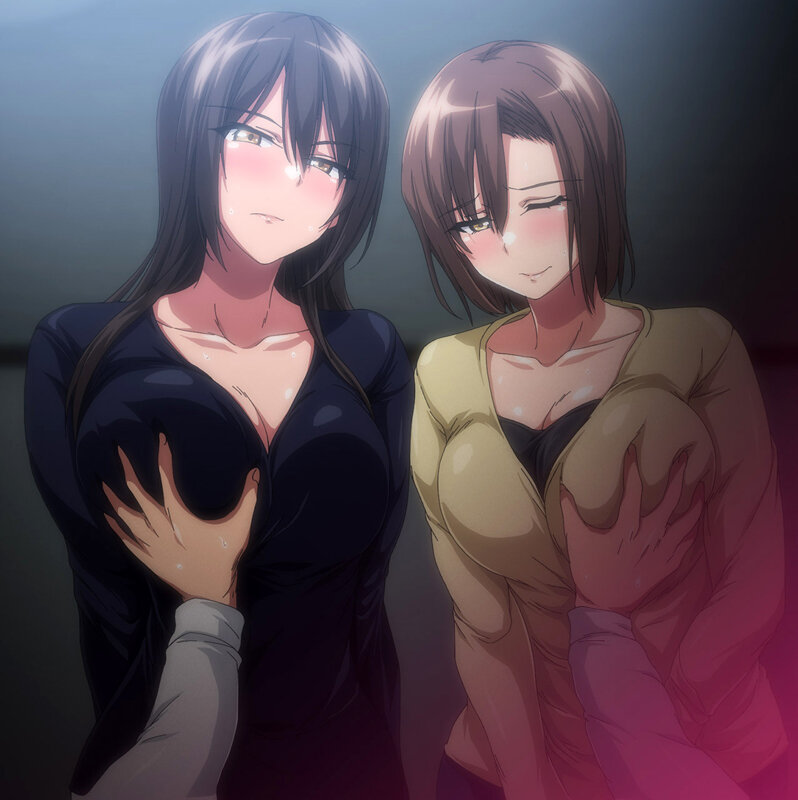 【FANZA限定】OVA巨乳が2人いないと勃起しない夫のために友達を連れてきた妻＃1セル版 オリジナルB2タペストリー付 画像3