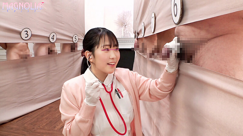 『心優しいナースがズラりと並んだチ○ポから手コキで担当患者のチ○ポ当てに挑戦!!』爆乳新人ナースが立ち並ぶ数多のチ○ポを触診検査…からの突然のデカチンぶっこみで困惑絶頂!デカパイを荒ぶらせながらガチイキ中出し昇天☆【街角素人モニタリング♯えな♯21歳】 画像6