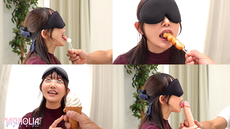 『唇美人な女子大生限定！！お口の中身を当ててみて？』笑顔が眩しいきゃわたんJDが目隠しして色んな物を食感テイスティング…突然現れたデカチンに大興奮しながら下のお口でもジュボジュボおチ○ポを頂いて腰振りが止まらない♪【街角素人モニタリング♯あきほ♯22歳】 画像2