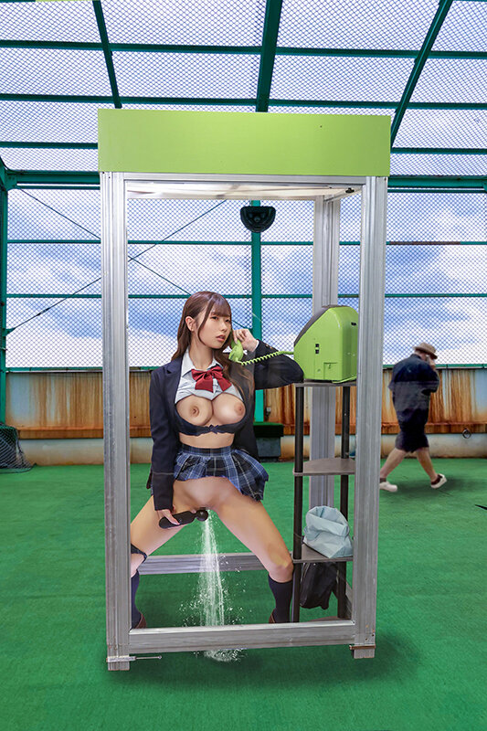 公衆電話ボックス360度 顔面最強美乳J〇きき乳首チャレンジ サンプル