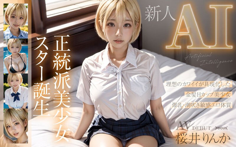 aifocs00002 【新人AI】正統派美少女スター誕生 金髪Hcup 桜井りんか