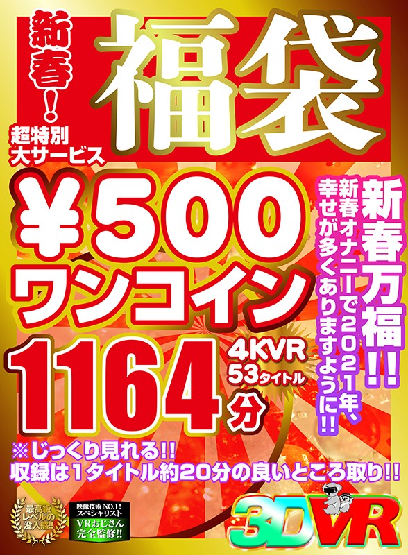 【VR】新春！超特別大サービス￥500ワンコイン福袋4KVR 53タイトル1164分