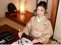 【VR】淫乱書道家。清楚で凛とした表の顔とは裏腹に肉欲に溺れる。阿部栞菜 - サンプル画像