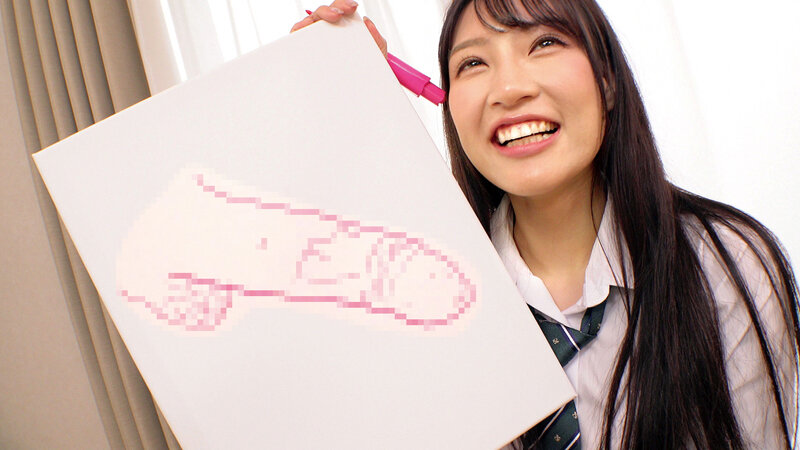 激シコ制服美少女が挑戦!?おち○ぽデッサン!あなたのオマ○コに挿れて欲しいデカチンを描いてくださいw3 画像4