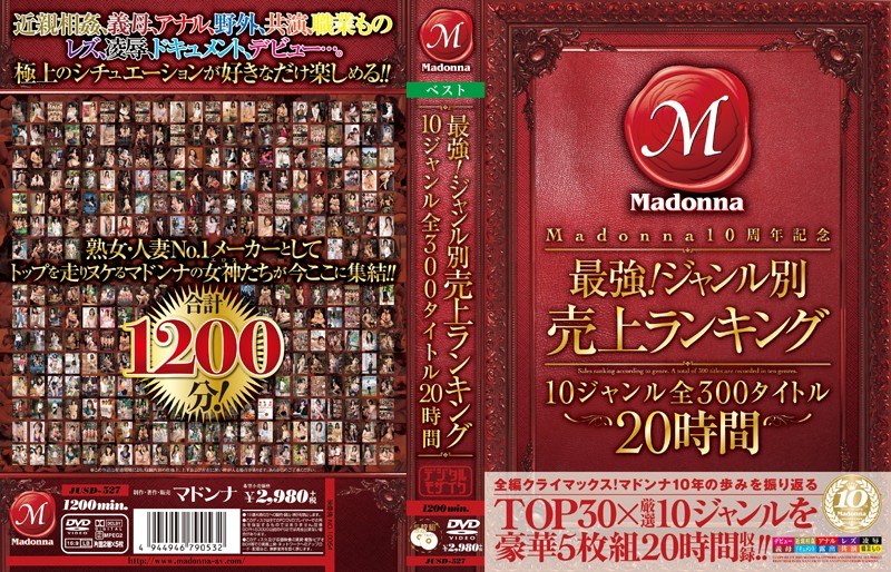 Madonna10周年記念 最強！ジャンル別売上ランキング 10ジャンル 全300タイトル 20時間 | エロリンク・動画データベース