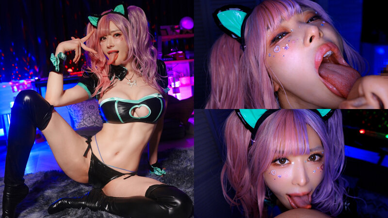 爆乳舌長コスプレイヤーのねっとりナメクジ淫語責め 画像15