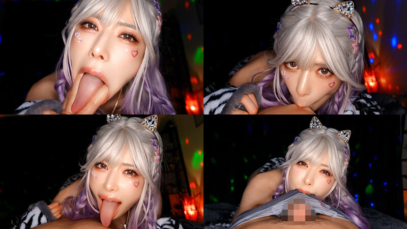 爆乳舌長コスプレイヤーのねっとりナメクジ淫語責め 画像3