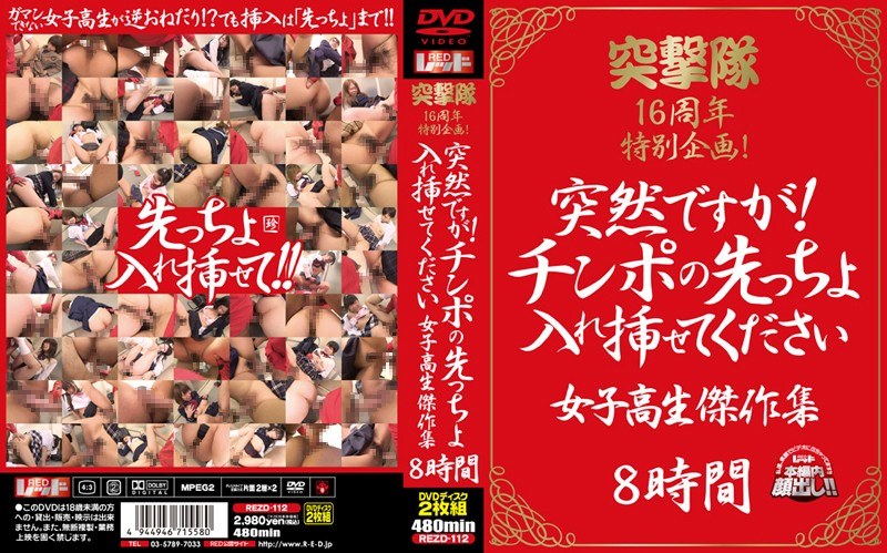 突撃隊16周年特別企画！ 突然ですが！チンポの先っちょ入れ挿せてください 女子校生傑作集 8時間