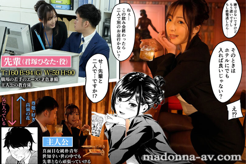 累計3万DL越え！！某SNSで話題沸騰した「理想の女上司」がMadonnaで実写化！！ 原作・IV VA SHIN 職場の先輩 SNSでは公開しきれなかった卑猥なSEXシーンを再現！！さらに実写オリジナル社内FUCKも特別収録！！ 君塚ひなた - Image 1