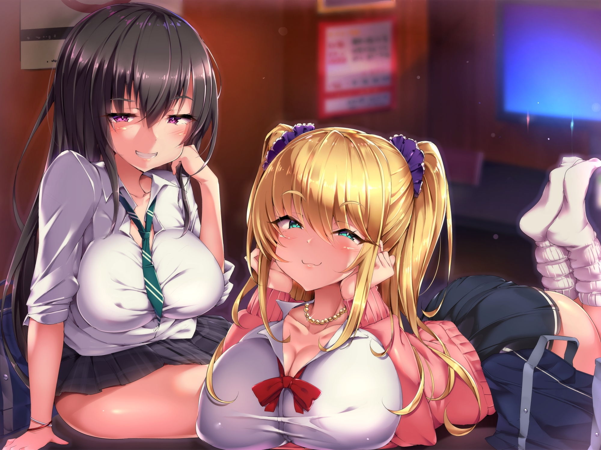 サンプル画像3:漫画喫茶で出会ったJKアイドルたちに貞操を弄ばれるお話♪ [作品ID:d_130658]