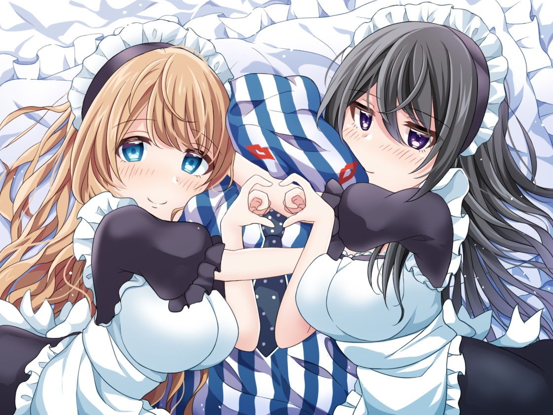 サンプル画像2:お姉さんメイド綾那と文に挟まれてWぺろちゅぱエッチされるバイノーラル [作品ID:d_131883]