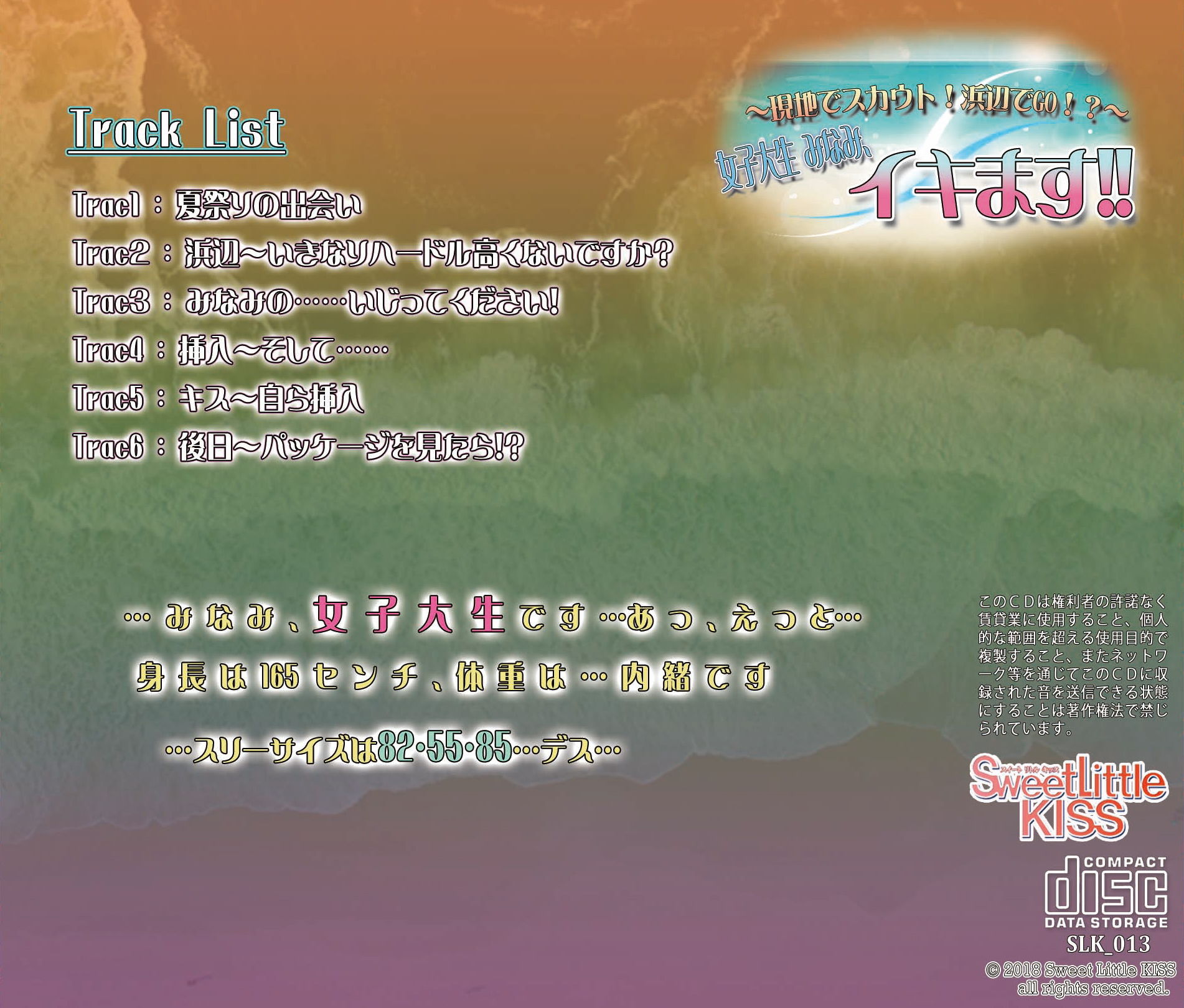 サンプル画像3:ハイレゾ48K/バイノーラル～現地でスカウト！浜辺でGO！？～女子大生 みなみ、イキます！！(Sweet Little KISS) [d_157550]