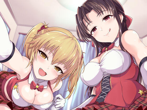 サンプル画像2:JKアイドルくるりん☆スター2人の誘惑痴女攻撃♪(スクィーズX) [d_158160]