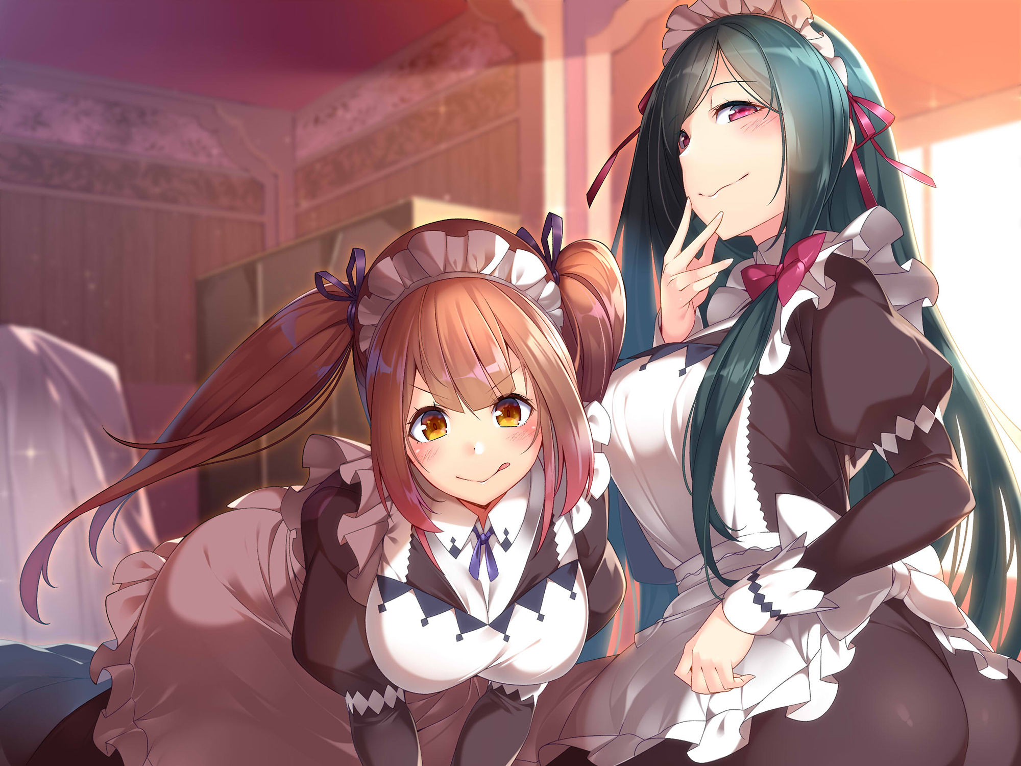 サンプル画像1:溺愛お姉ちゃんメイドたちの 甘やかし精通おてつだい(ココナッツの夏！) [d_175243]